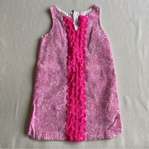 Lilly Pulitzer Vibrant Pink Textured Dress Sz S (6-6X)